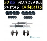 20 KG Rubber Dumbells Sets. Rubber Plates + Dumbells Rods.